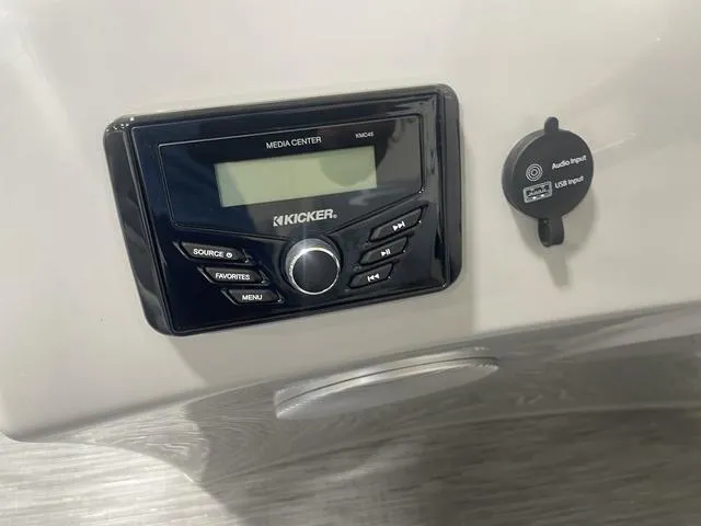 Slide: The Image of Kicker media center and audio input on 2023 Bennington 20 SVF boat. - 12