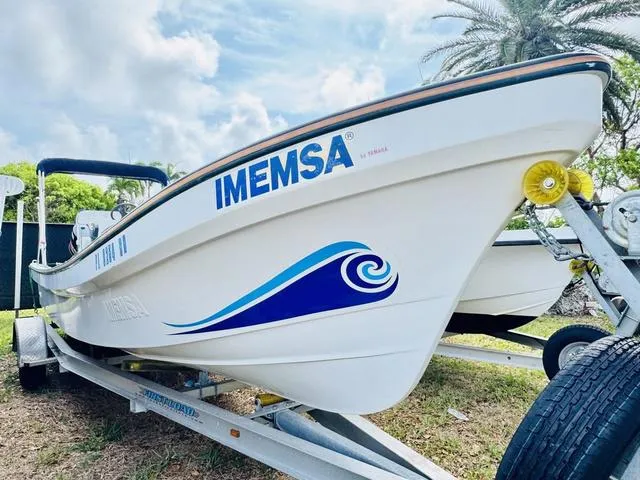 Slide: The Image of 2017 Panga 25 boat on trailer, featuring IMEMSA branding and wave design. - 5