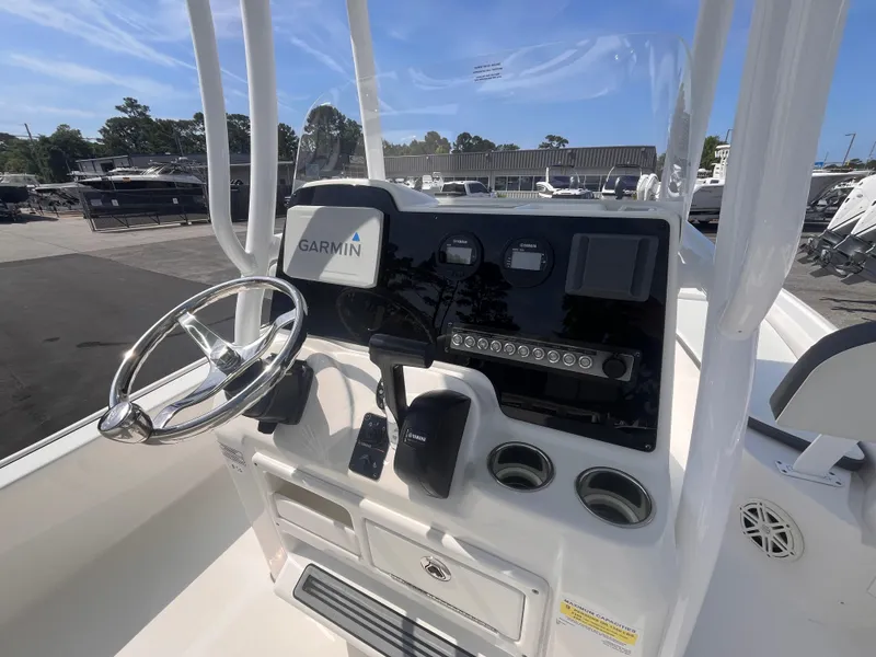 Slide: The Image of 2020 Tidewater 2210 Carolina Bay boat console with Garmin navigation system. - 8