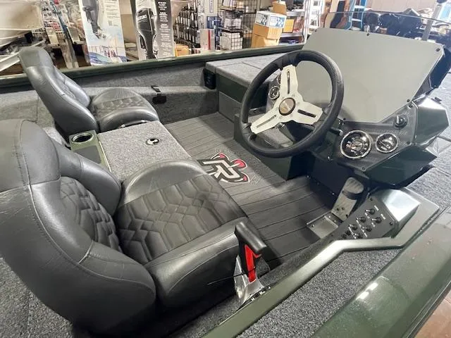 Slide: The Image of Interior of 2025 Vexus AVX 1980 boat with steering wheel and seating. - 3