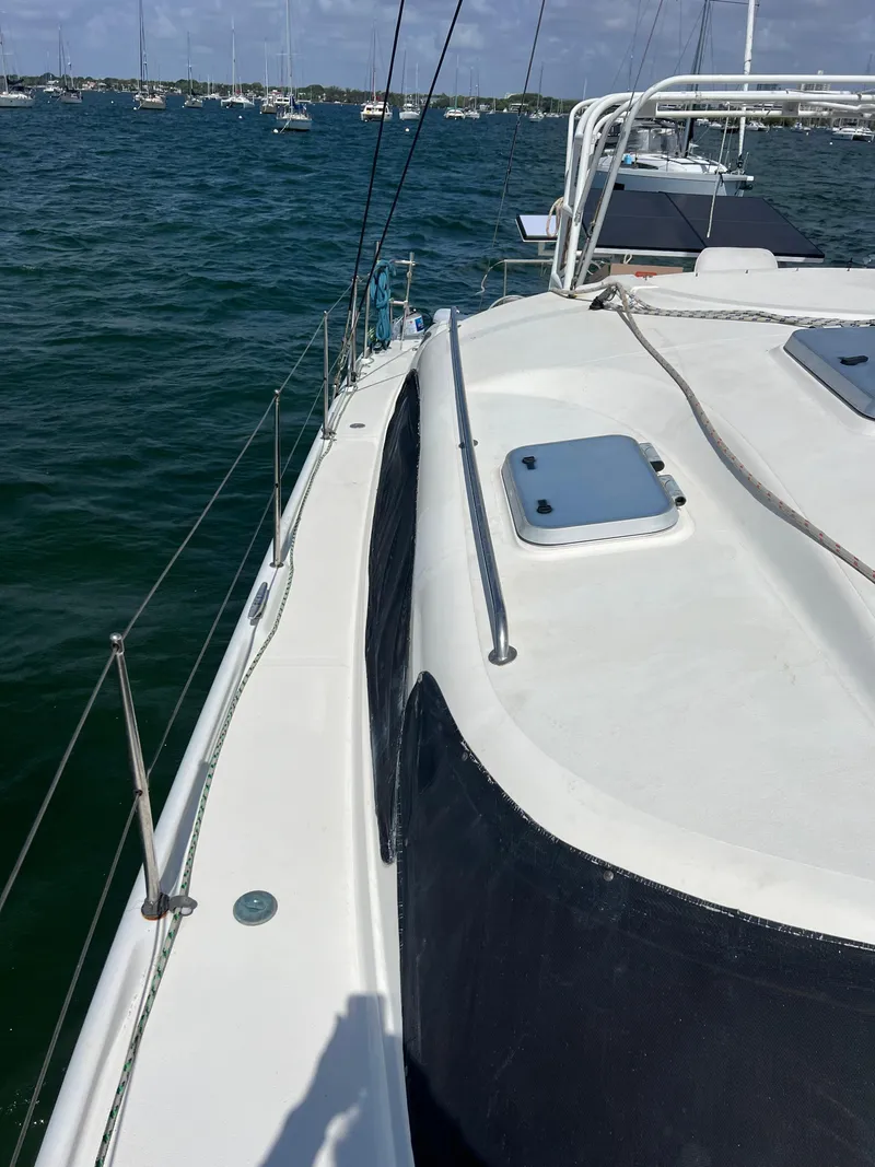 Slide: The Image of 1996 Prout 45 sailboat deck with ocean view and clear sky. - 7