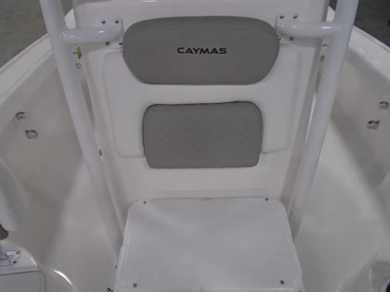 Slide: The Image of 2025 Caymas 24 HB boat seat with gray cushion and backrest. - 23