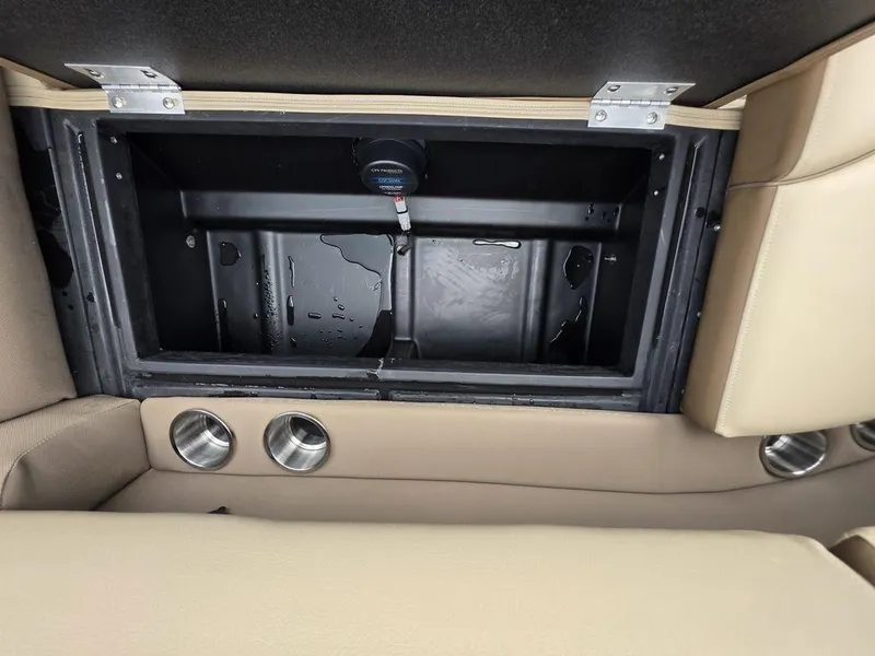 Slide: The Image of Interior storage compartment of 2025 Veranda VR22RC XL Tri-Toon boat. - 42
