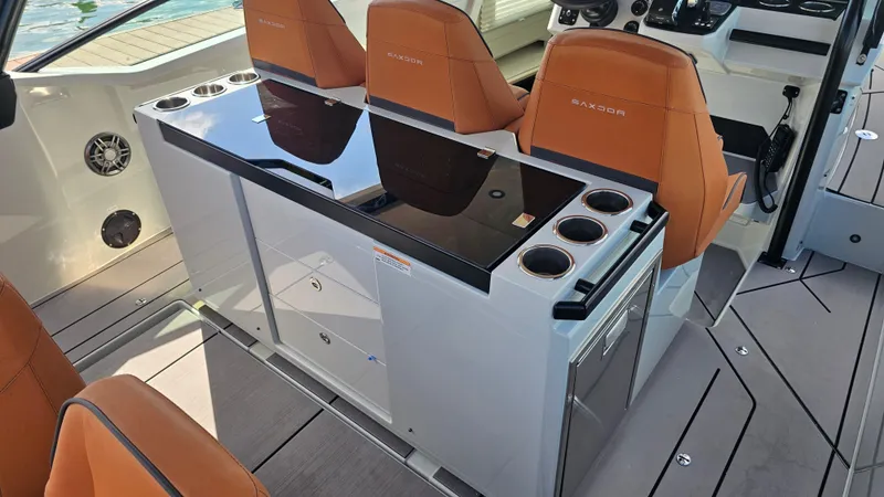 Slide: The Image of 2023 Saxdor 320 GTO interior with sleek seating and modern design elements. - 23