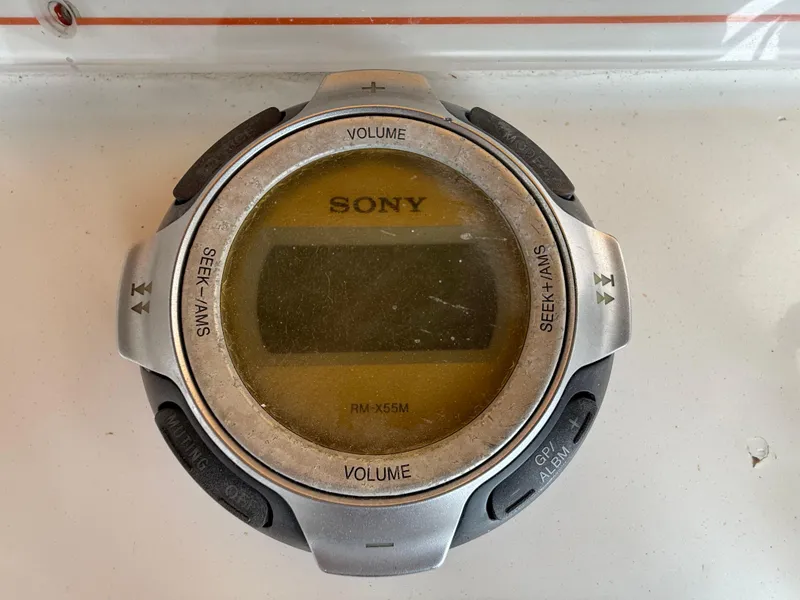 Slide: The Image of Sony RM-X55M marine remote control on a 2007 Carrera Boats 36 Center Console. - 11