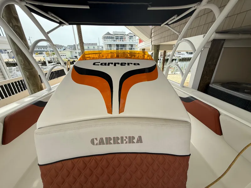 Slide: The Image of 2007 Carrera Boats 36 Center Console, sleek design, docked at marina. - 26