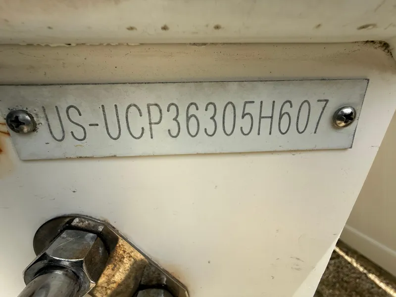 Slide: The Image of Hull identification number on a 2007 Carrera Boats 36 Center Console. - 36