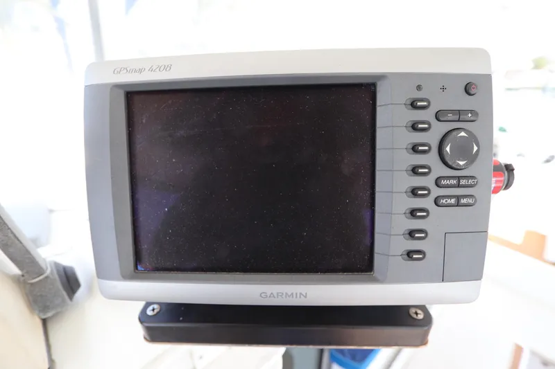 Slide: The Image of Garmin GPSmap 4208 device on a 2001 Lagoon 380 catamaran. - 29