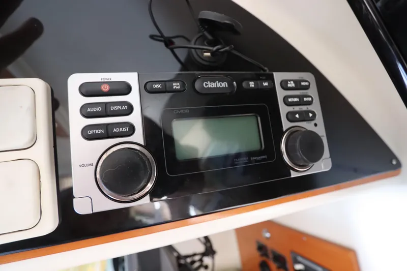 Slide: The Image of Clarion audio system in a 2001 Lagoon 380 yacht interior. - 45