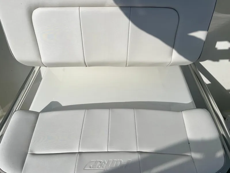 Slide: The Image of White leather seating on 2022 Parker 2100 Special Edition boat. - 10