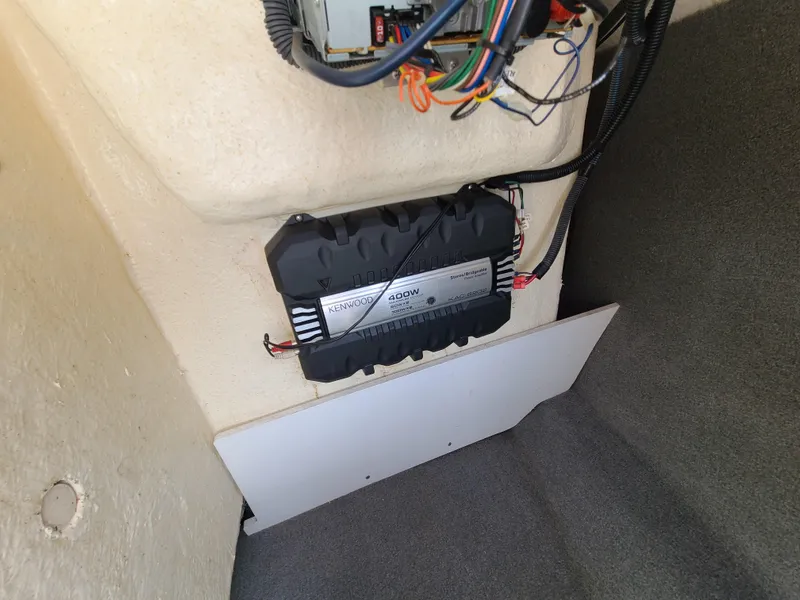 Slide: The Image of 2007 Regal 2200 Bowrider interior wiring and amplifier setup. - 36