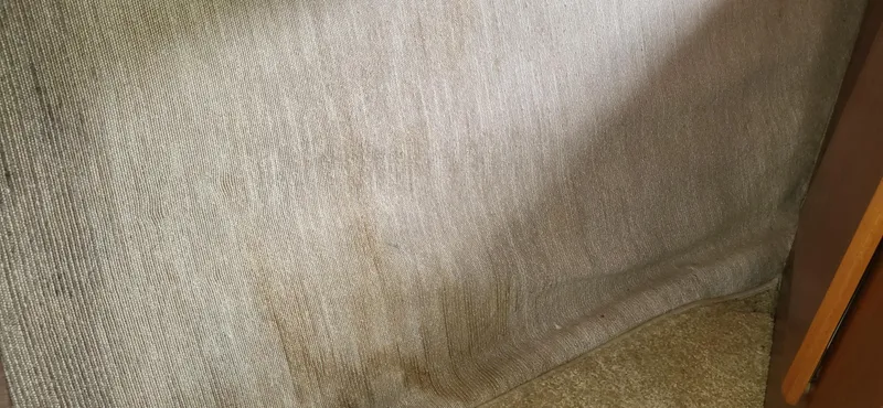 Slide: The Image of Interior fabric wall of 2007 Silverton 43 Motor Yacht, showing wear and discoloration. - 8