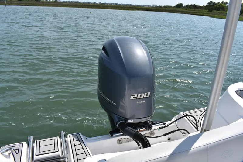 Slide: The Image of 2020 Sea Fox 226 Traveler boat with 200 HP outboard motor on water. - 8