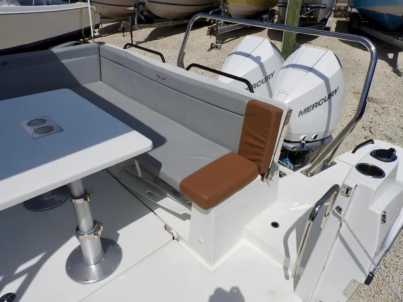 Slide: The Image of 2023 Beneteau Flyer 9 SUNdeck with dual Mercury engines and comfortable seating area. - 30