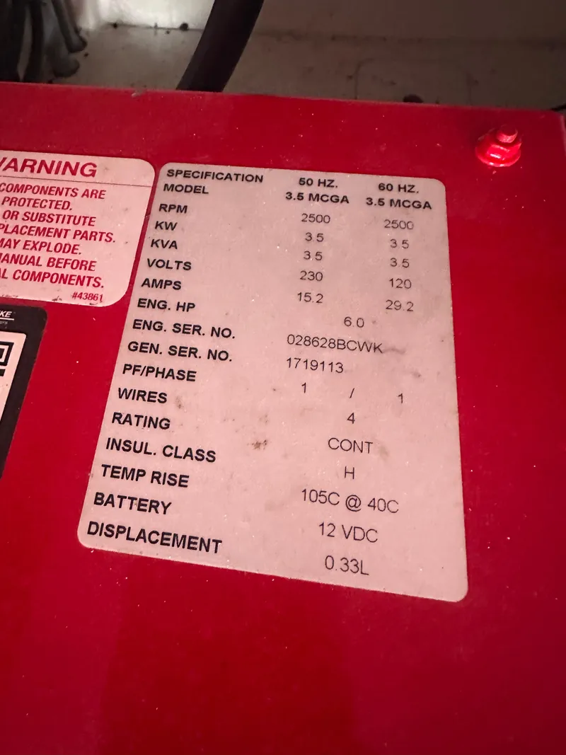 Slide: The Image of Label on machinery showing specifications and warnings for a Beneteau Flyer 9 SUNdeck, 2023 model. - 45