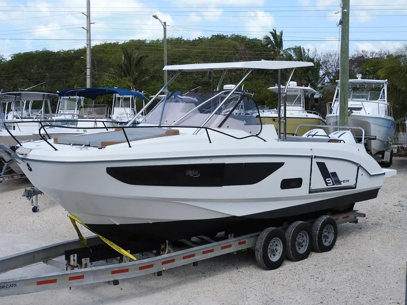 Slide: The Image of 2023 Beneteau Flyer 9 SUNdeck boat on trailer, ready for adventure. - 7