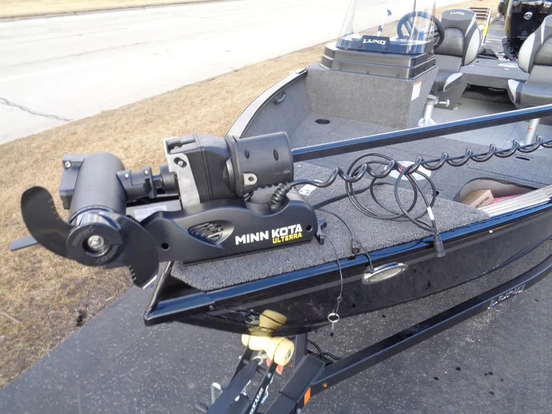Slide: The Image of 2025 Lund 1650 Rebel XL SS boat with Minn Kota Ulterra trolling motor. - 6