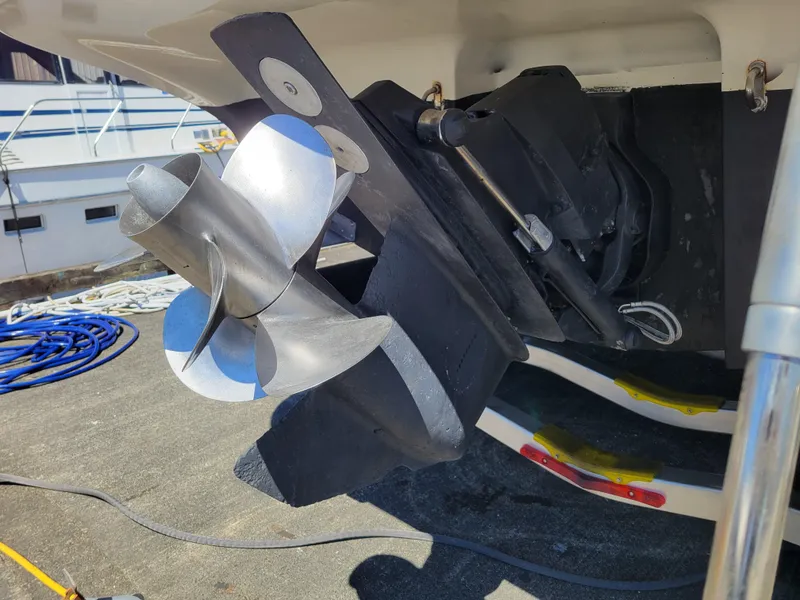 Slide: The Image of Propeller and stern drive of a 2005 Bayliner 265 boat on dry dock. - 34