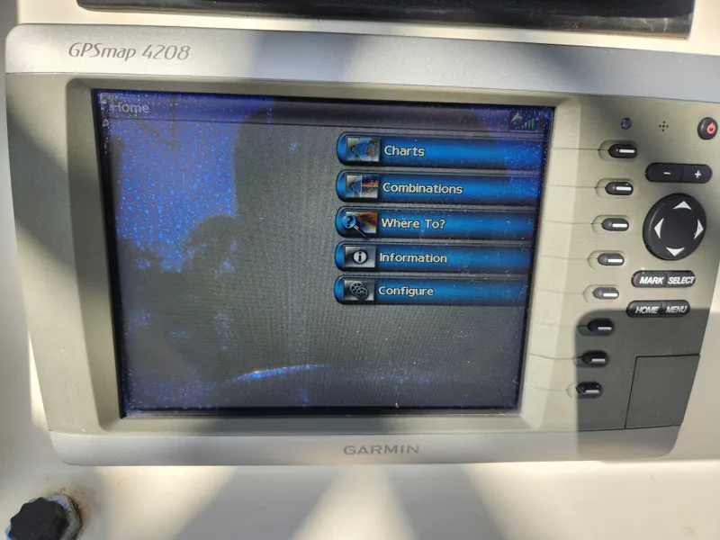 Slide: The Image of Garmin GPSmap 4208 display on 2004 Pursuit 2470 Center Console boat. - 12