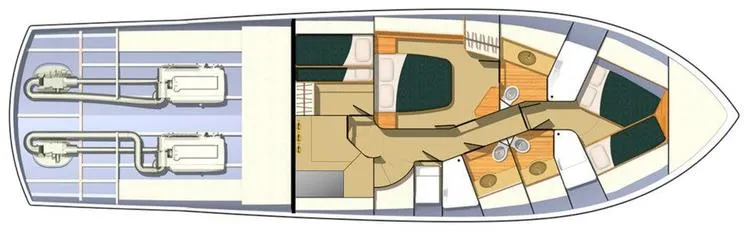 Slide: The Image of 2024 Matthews 62 Sport Fish yacht floor plan with detailed interior layout. - 24
