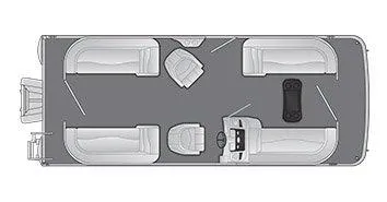 Slide: The Image of Top view of 2021 Bennington 22 SSR pontoon boat layout with seating arrangement. - 28