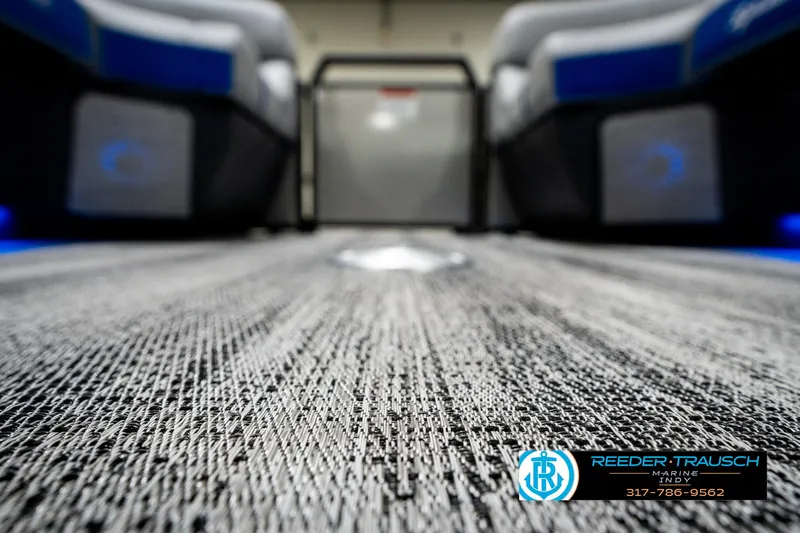 Slide: The Image of 2025 Bennington 24 MSB boat interior with textured flooring, showcasing modern design. - 48