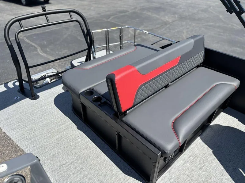 Slide: The Image of 2025 Godfrey SWEETWATER 2286 SFL boat seat with modern design and red accents. - 20
