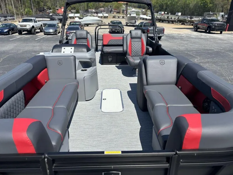 Slide: The Image of 2025 Godfrey SWEETWATER 2286 SFL pontoon boat with spacious seating and modern design. - 8
