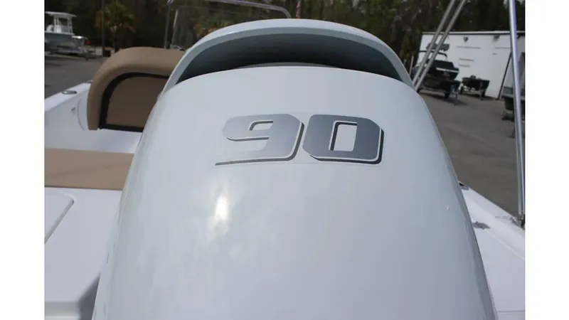 Slide: The Image of Outboard motor on 2025 Sea Pro 172 boat, featuring "90" horsepower label. - 7