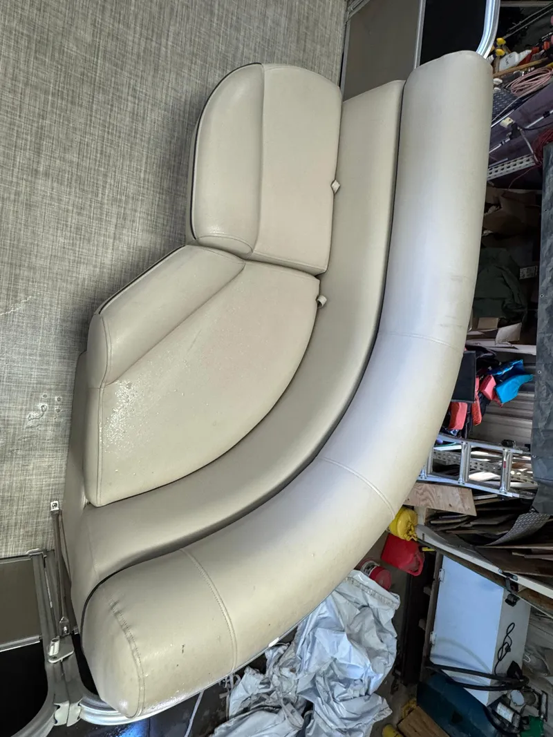 Slide: The Image of Beige seating on 2020 Berkshire 22RFX boat, showcasing luxury and comfort. - 7