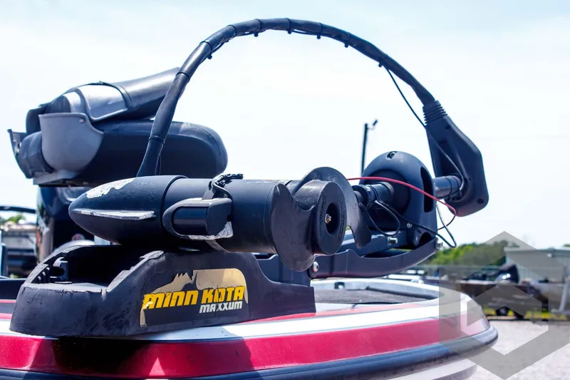 Slide: The Image of 2014 Nitro Z Series Z-7 boat with Minn Kota trolling motor on deck. - 14
