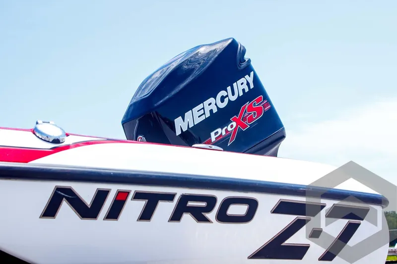 Slide: The Image of 2014 Nitro Z Series Z-7 boat with Mercury Pro XS engine, side view. - 9