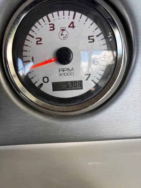 Slide: The Image of Close-up of a 2007 Avalon Windjammer RC tachometer showing 5308 RPM. - 16