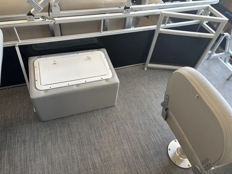 Slide: The Image of Interior of 2025 Godfrey Xperience 1886 FX boat with seating and storage. - 15