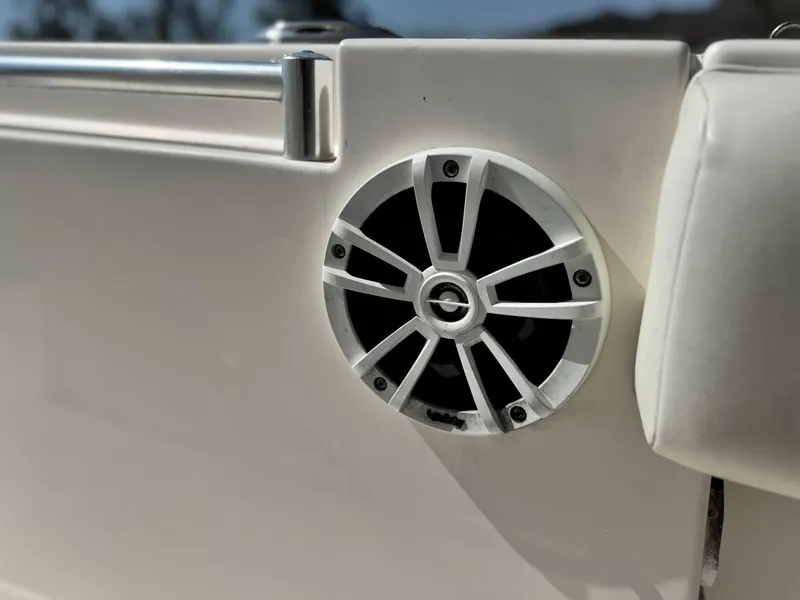 Slide: The Image of Speaker on 2017 Cobia 237 Center Console boat, mounted on white panel. - 26