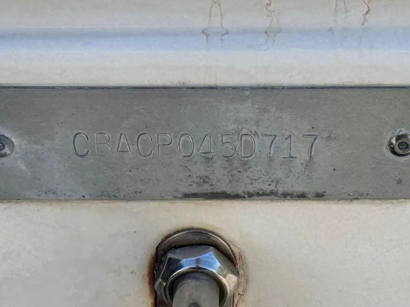 Slide: The Image of Hull identification number on 2017 Cobia 237 Center Console boat. - 45