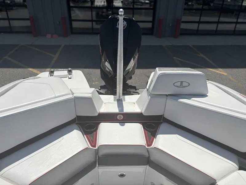 Slide: The Image of 2024 Tahoe 210 S boat interior with sleek seating and modern design. - 20