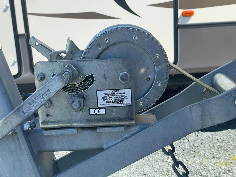 Slide: The Image of Winch mechanism on a 2015 Grady-White Seafarer 226 boat trailer. - 26