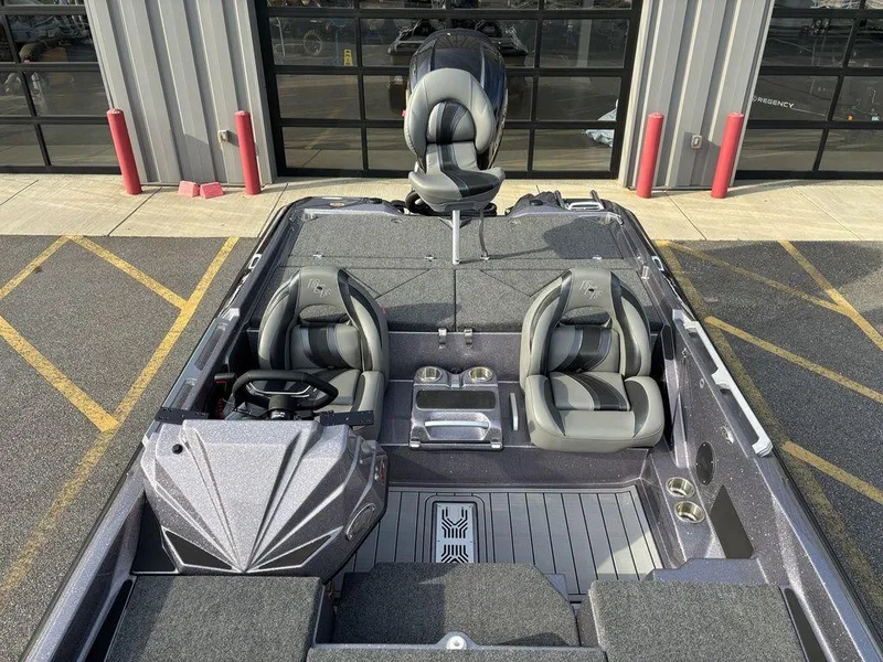 Slide: The Image of 2025 Bass Cat Puma STS boat interior with dual seats and modern design. - 15