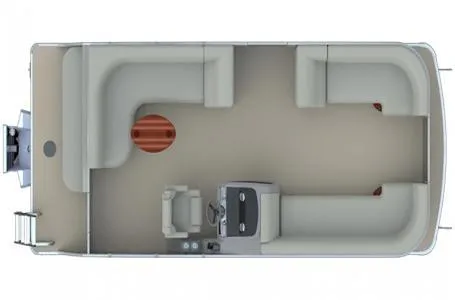 Slide: The Image of 2025 MONACO Monaco Cruise 235 C pontoon boat interior layout, featuring spacious seating and helm. - 7