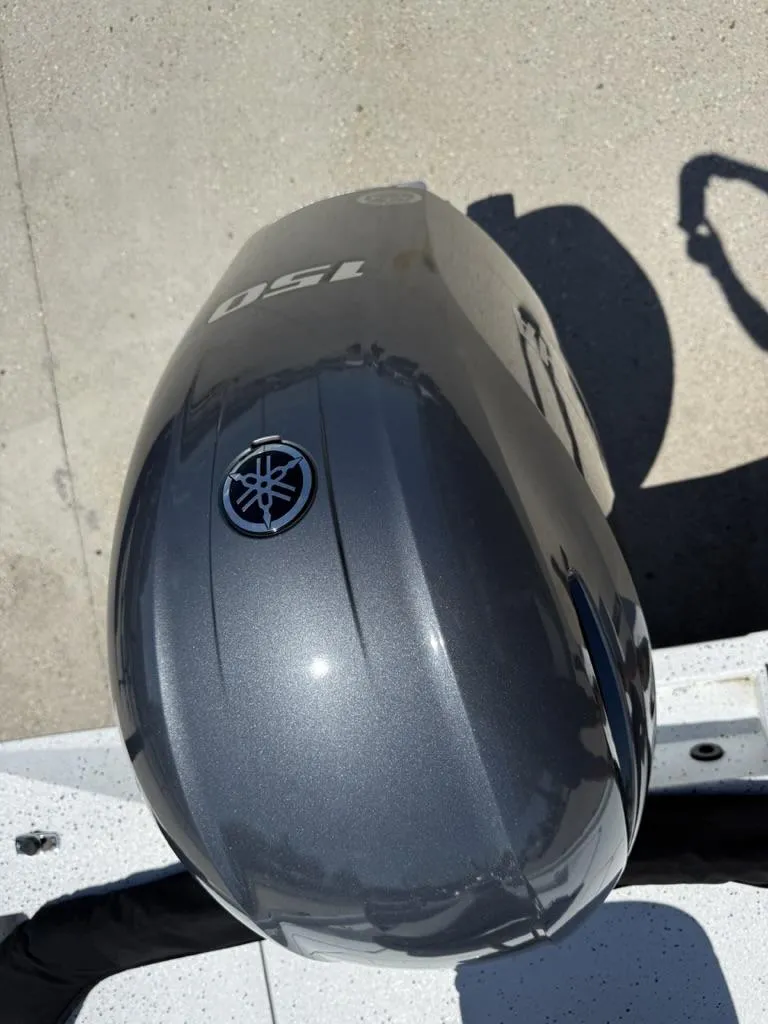 Slide: The Image of Yamaha 150 outboard motor on 2023 Xpress H22 Bay boat, top view. - 18