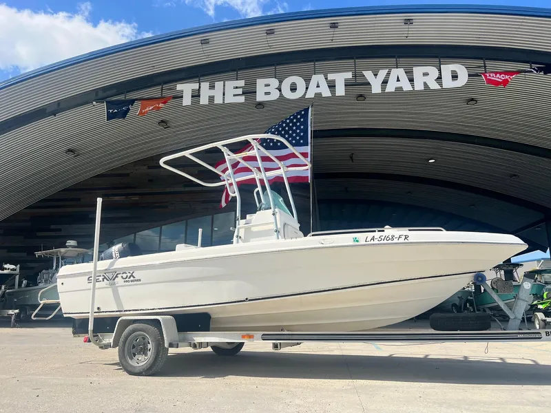 Slide: The Image of 2007 Sea Fox Pro Series Center Console 197 boat on trailer at The Boat Yard. - 1