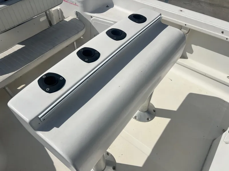 Slide: The Image of 2007 Sea Fox Pro Series Center Console 197 boat with rod holders and seating. - 8