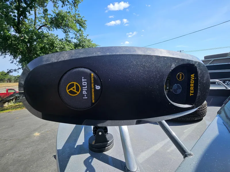 Slide: The Image of 2023 RH Boats 22 Coastal Hardtop with i-Pilot Terrova motor, sunny day background. - 23