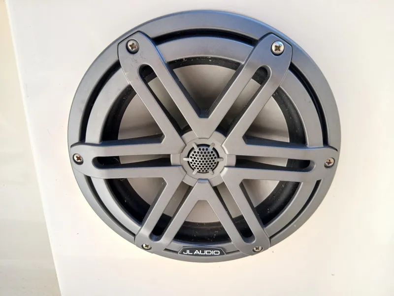 Slide: The Image of Silver JL Audio speaker on a BlackJack 224, 2013 model. - 10