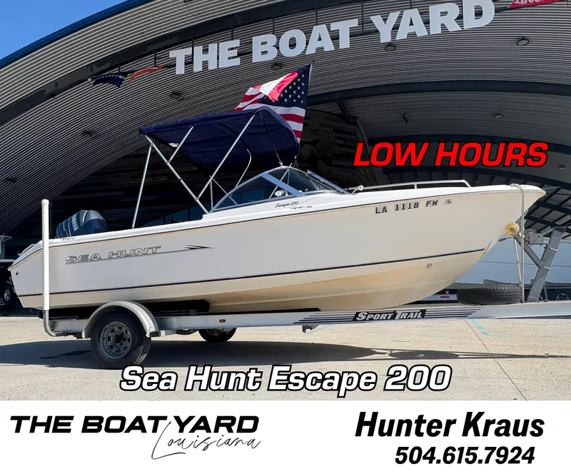 Slide: The Image of 2007 Sea Hunt Escape 200 boat on trailer at The Boat Yard, Louisiana. - 1
