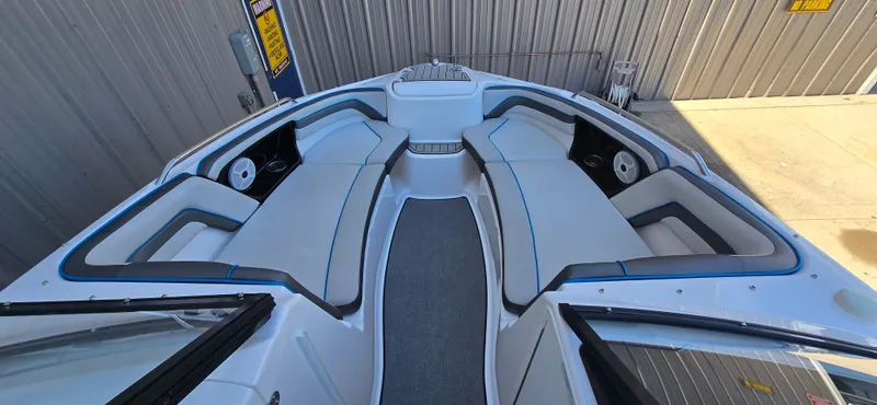 Slide: The Image of 2020 Yamaha AR240 boat interior with spacious seating and modern design. - 6