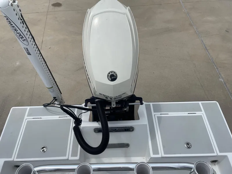 Slide: The Image of 2020 Shallow Sport 18 Sport boat with outboard motor and Power-Pole Pro II. - 15