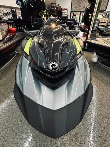 Slide: The Image of 2025 Sea-Doo Waverunner RXP-X™ 325 in showroom, sleek design, ice metal finish. - 3