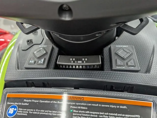Slide: The Image of 2024 Yamaha WaveRunner FX Cruiser SVHO dashboard with audio and connect controls. - 9